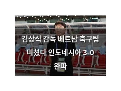 김상식 감독 베트남 축구팀 미쳤다 인도네시아 3-0 완파